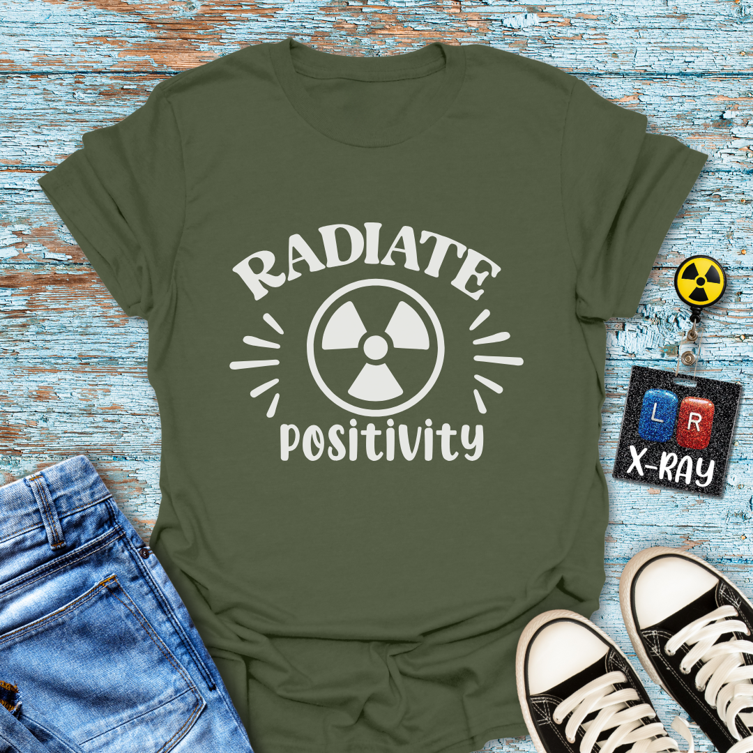 "Radiate Positivity" T-Shirt – Brightening the Room, One Scan at a Time