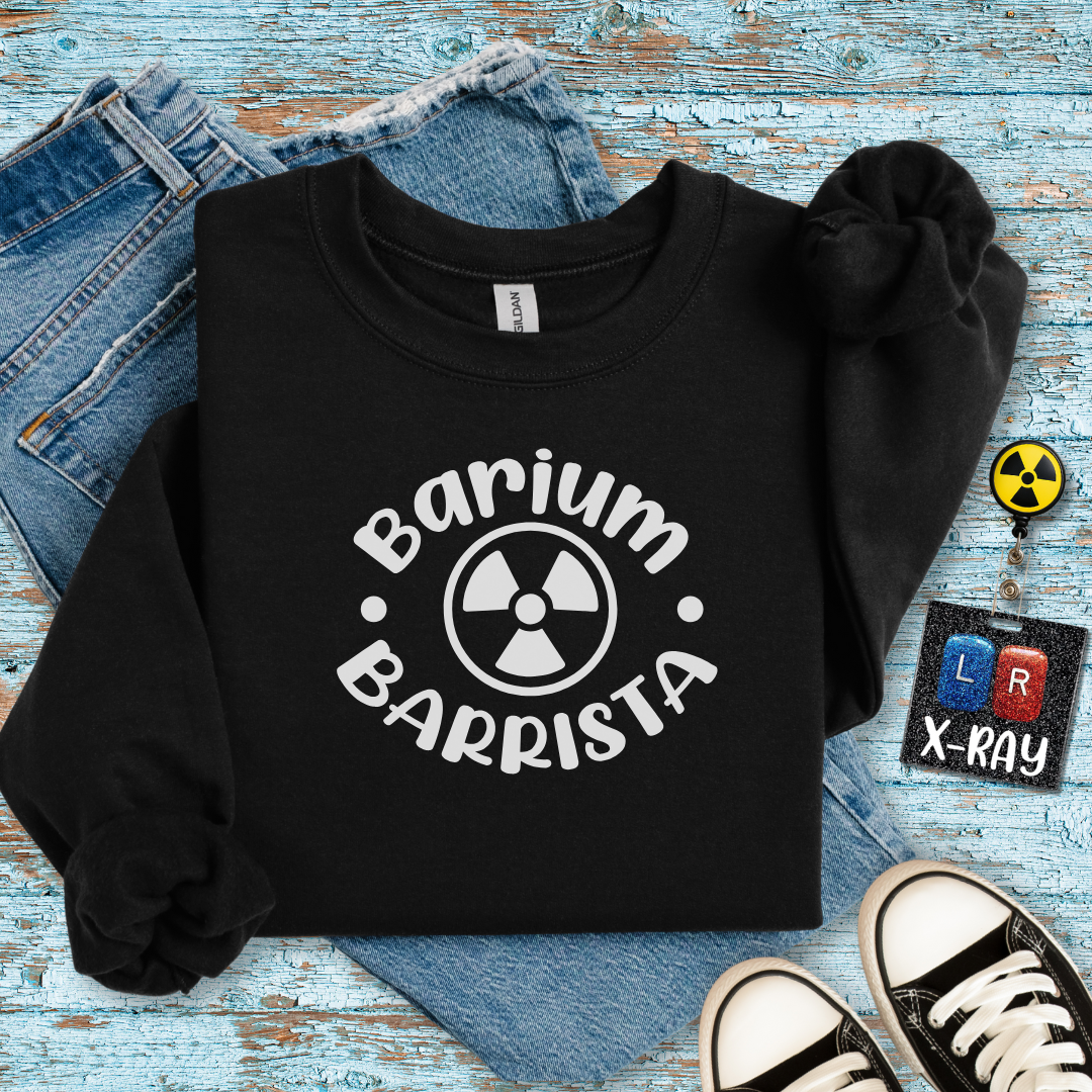 "Barium Barista" Sweatshirt – Serving Up Contrast and Comfort