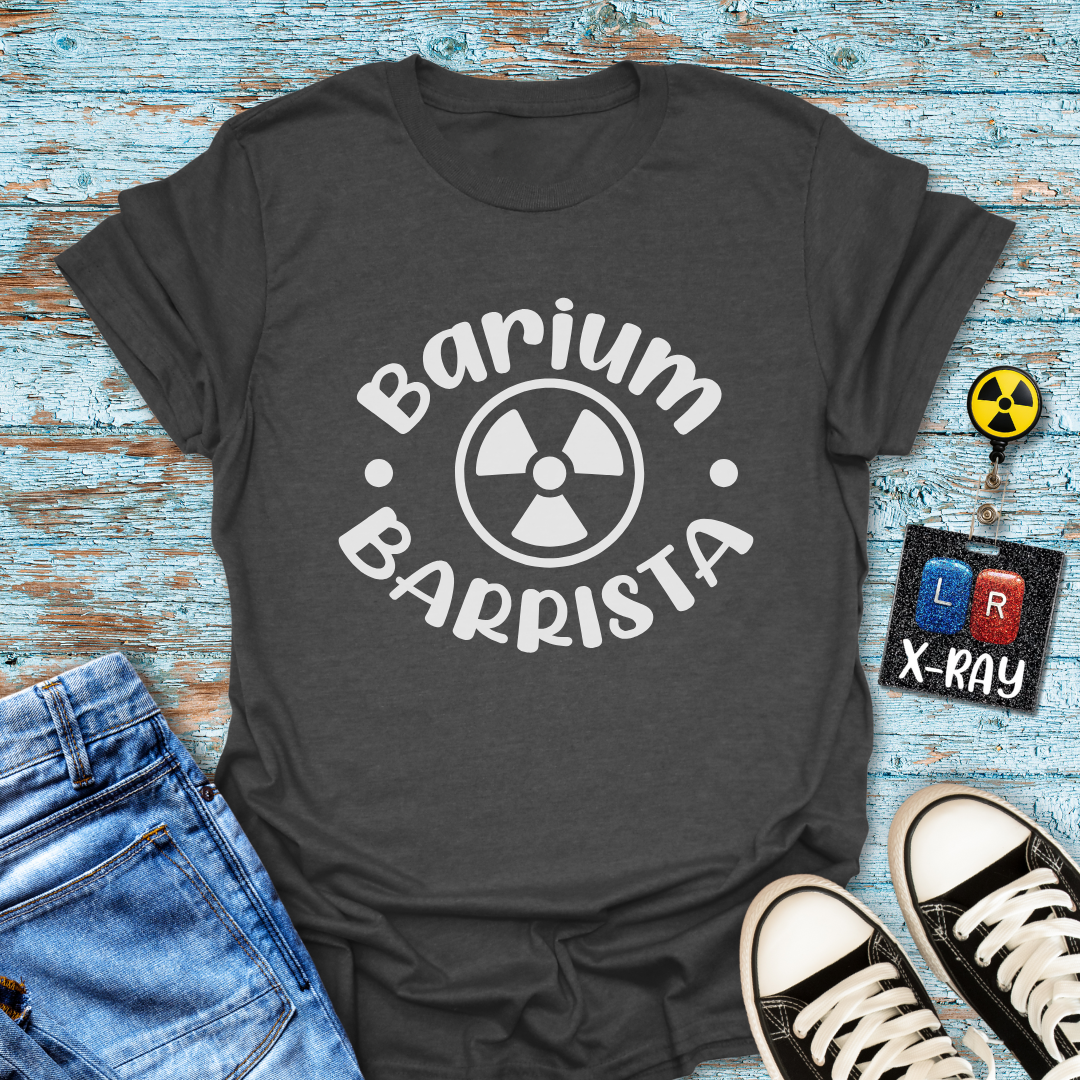 "Barium Barista" T-Shirt – Mixing Contrast and Caffeine Like a Pro