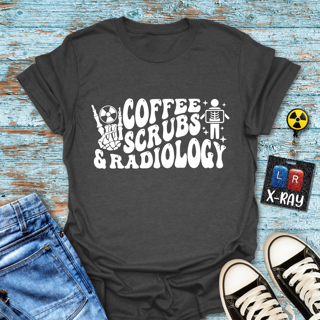 "Coffee Scrubs & Radiology" T-Shirt