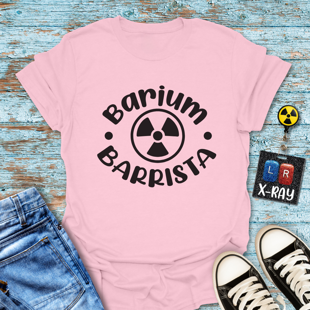 "Barium Barista" T-Shirt – Mixing Contrast and Caffeine Like a Pro