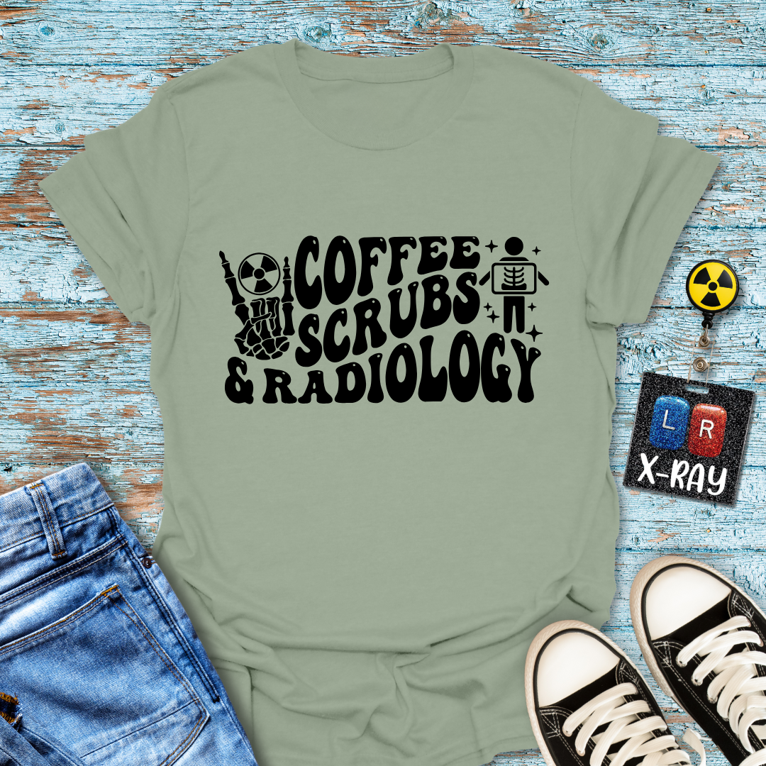 "Coffee Scrubs & Radiology" T-Shirt