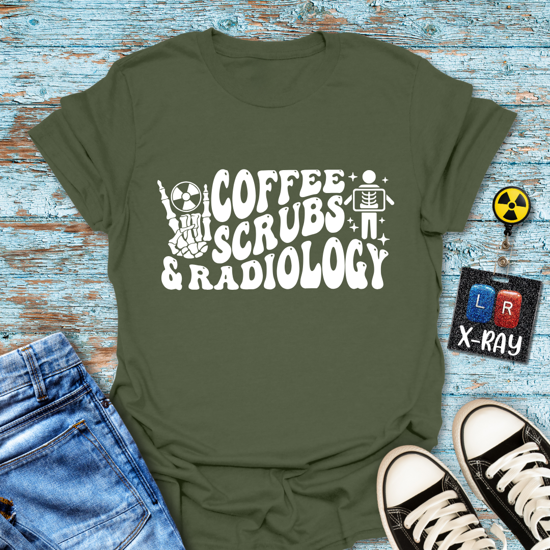 "Coffee Scrubs & Radiology" T-Shirt