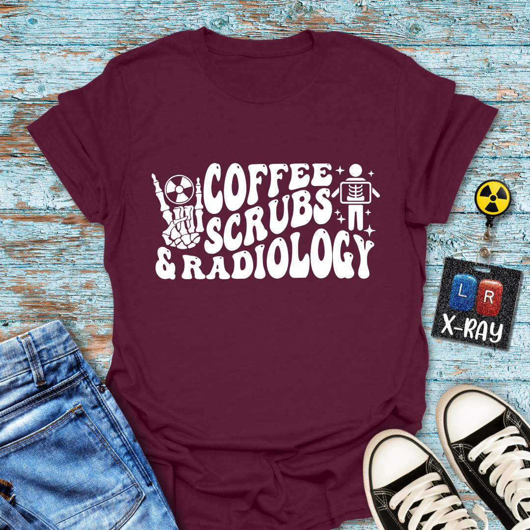 "Coffee Scrubs & Radiology" T-Shirt