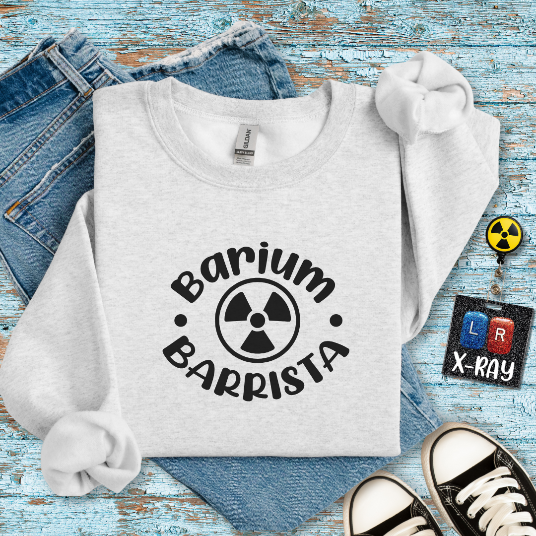 "Barium Barista" Sweatshirt – Serving Up Contrast and Comfort