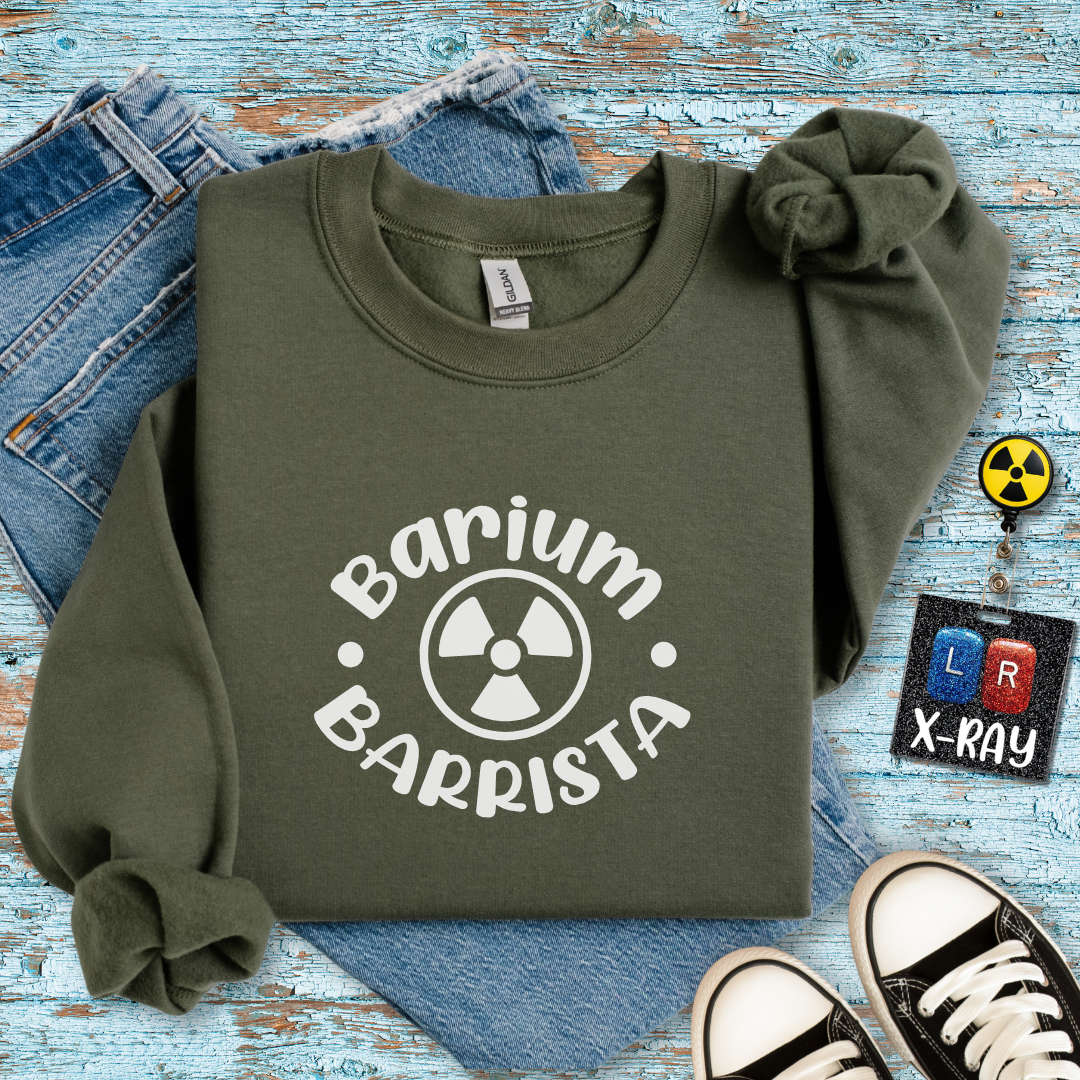 "Barium Barista" Sweatshirt – Serving Up Contrast and Comfort